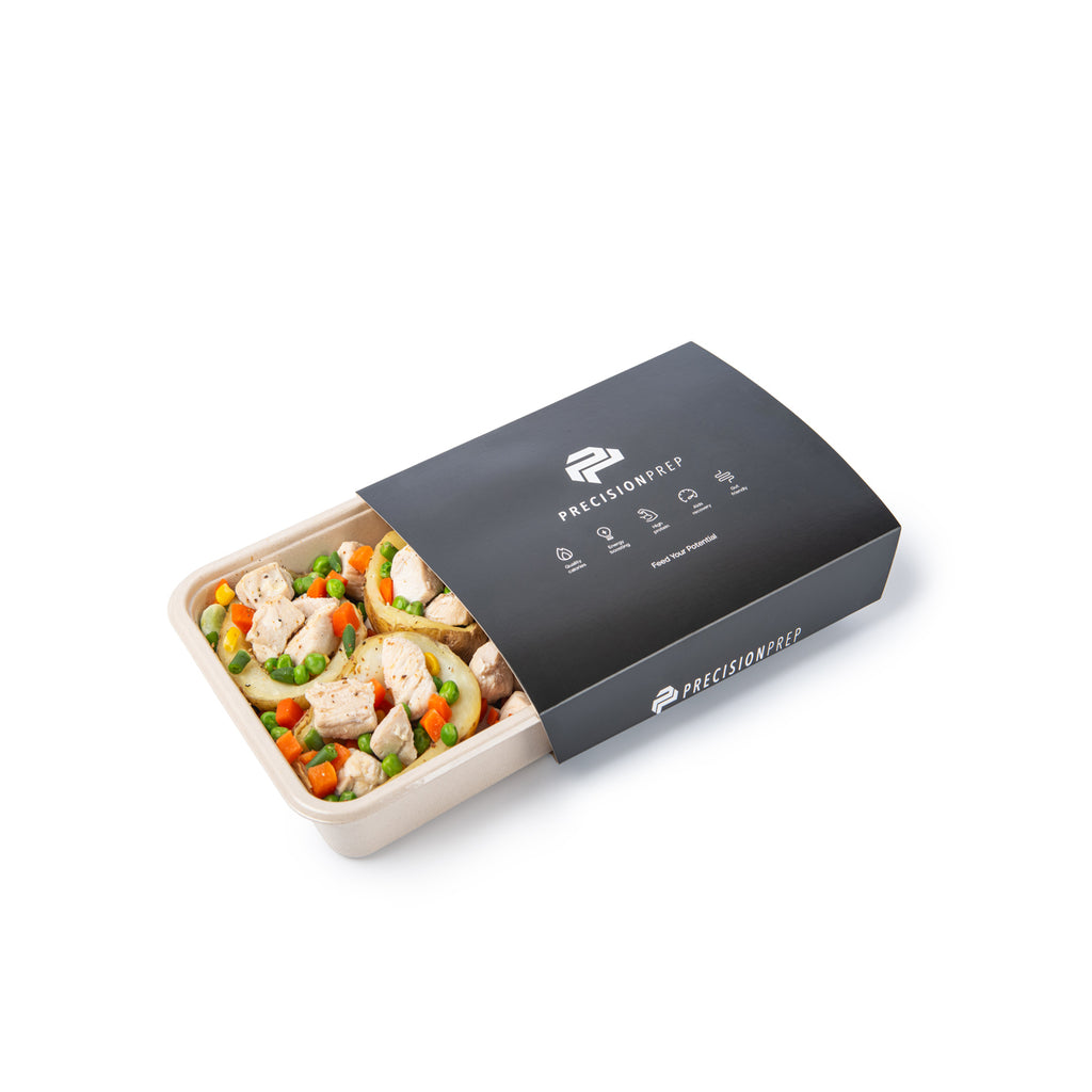 Chicken, Potato Skins & Mixed Veg